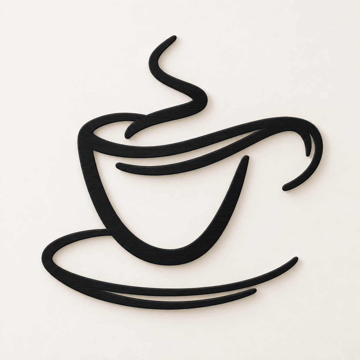 KI-Visualisierung: COFFEEART · Kaffeetassen-Wandbild. Abgebildeter Lieferumfang ohne Dekoration.
